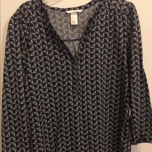 Black and White Blouse